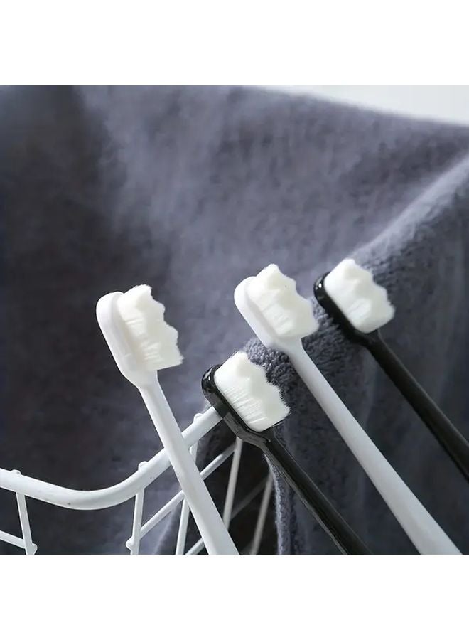 2 Pack Extra Soft Micro Nano Bristle Toothbrush Set For Sensitive Teeth And Gums Deep Cleaning 1 White 1 Black - Image 2